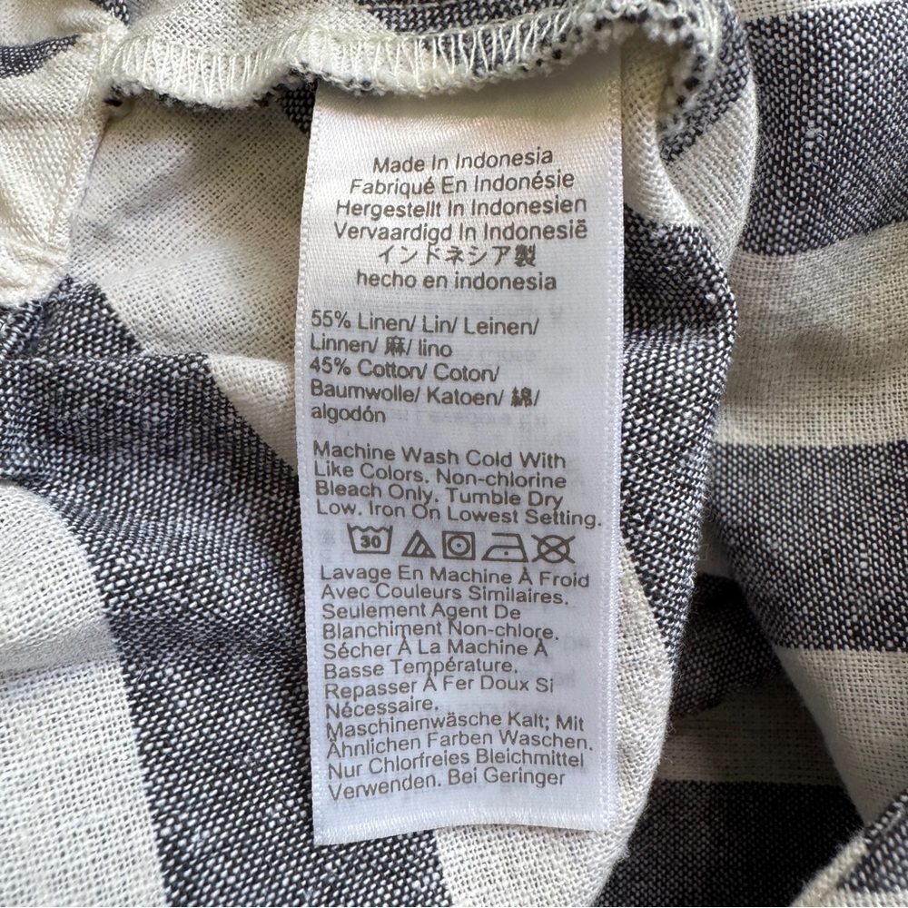 J. Crew Linen Striped Gray & Cream Midi Skirt - Size Small - Picture 6 of 9
